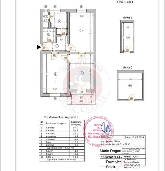 Barbu Vacarescu | 3 camere | 81mp | semidecomandat | B12184